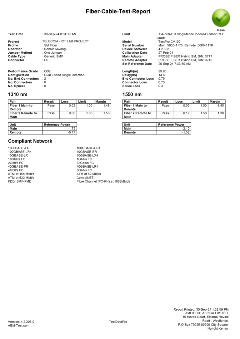 Fiber-Cable-Test-Report